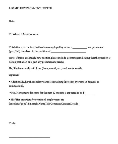Employee Verification Letter Template Free