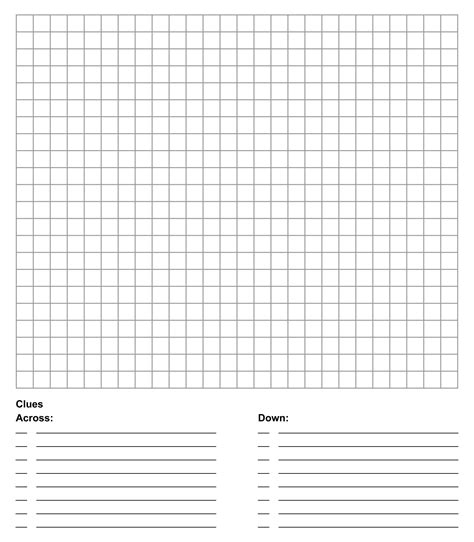 Empty Crossword Puzzle Template