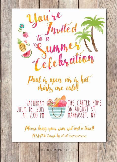 End Of Summer Party Invitation Templates Free