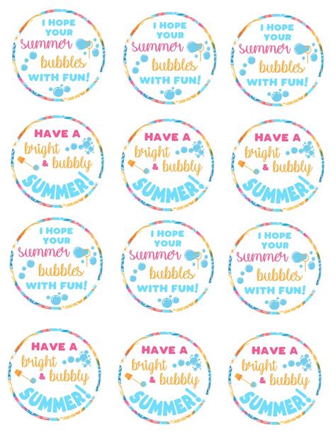 End Of Year Bubble Gift Tags Printable Free