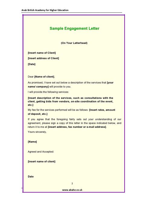 Engagement Letter Templates
