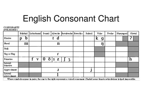 English Consonant Chart
