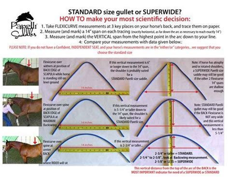 English Saddle Tree Size Chart