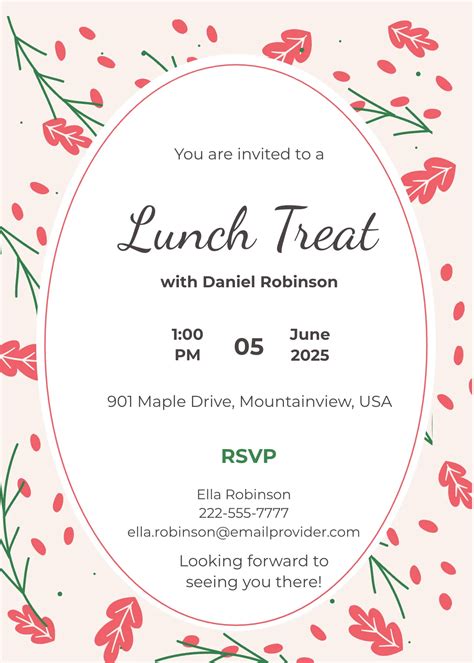Enjoy Lunch On Us Free Printable Card