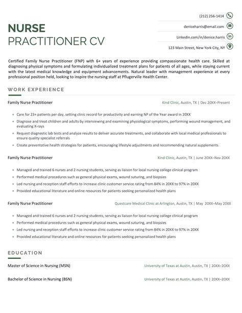 Entry Level Nurse Practitioner Resume Template