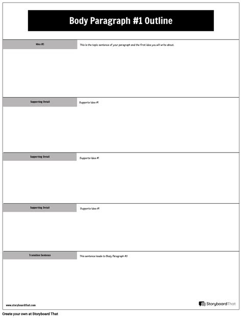 Essay Body Paragraph Template