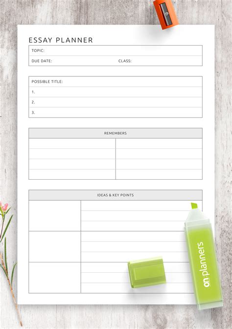 Essay Planner Template
