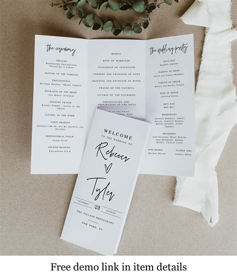 Etsy Wedding Program Template