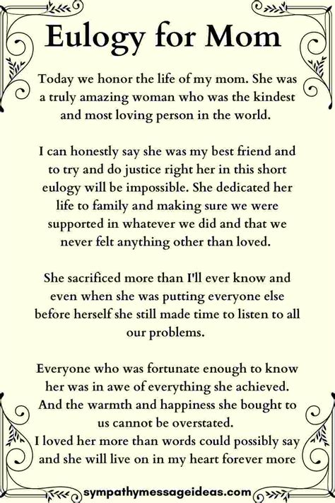 Eulogy Template For Mother