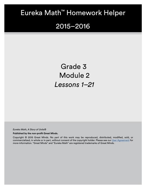 Eureka Math Grade 3 Module 2 Printable Homework