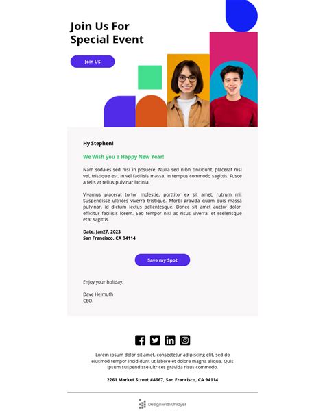 Event Announcement Email Template