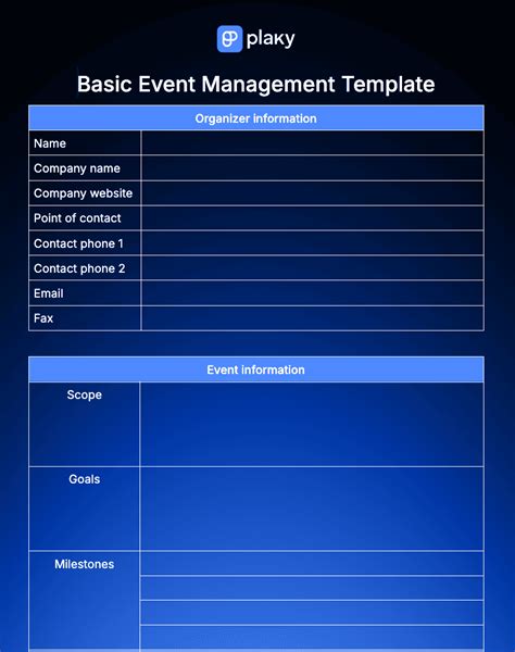 Event Management Template Word
