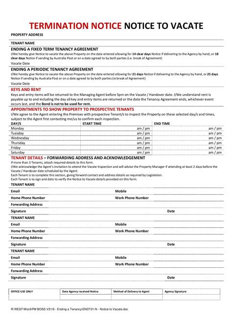 Eviction Notice Template Free