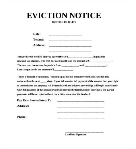 Eviction Notice Templates Free