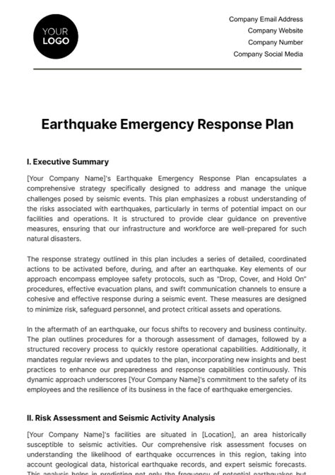 Example Emergency Response Plan Template