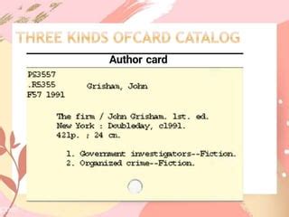 Example Of Card Catalog Grade 5
