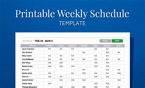 Excel Employee Schedule Template