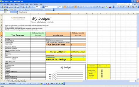 Excel Personal Budget Template