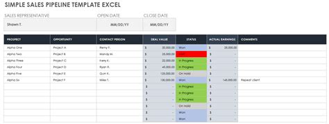 Excel Sales Pipeline Template