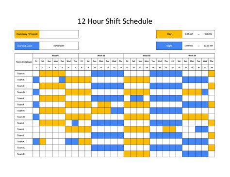 Excel Shift Schedule Template