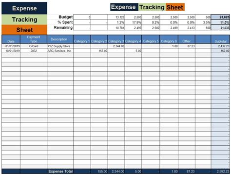 Excel Template For Tracking Business Expenses
