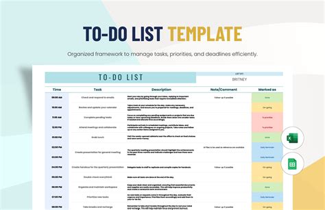 Excel Template To Do List
