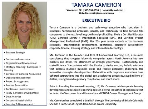 Executive Bio Templates