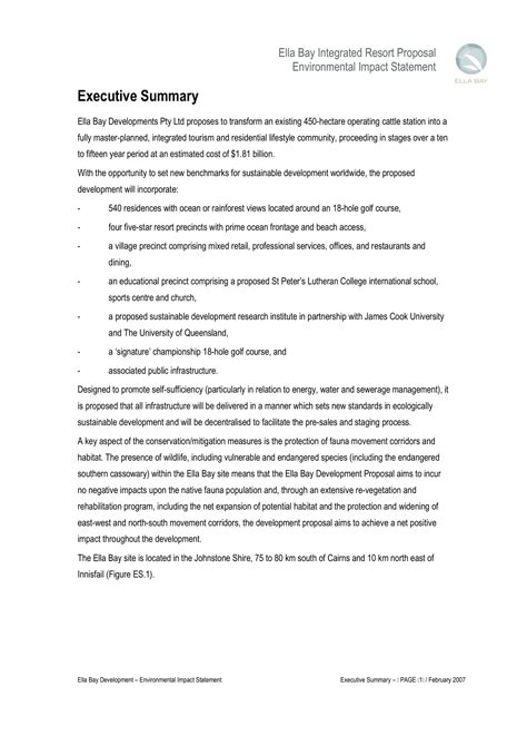 Executive Summary Template For Proposal