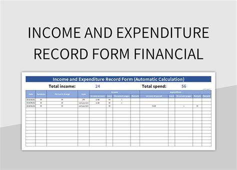 Expenditure Log Template