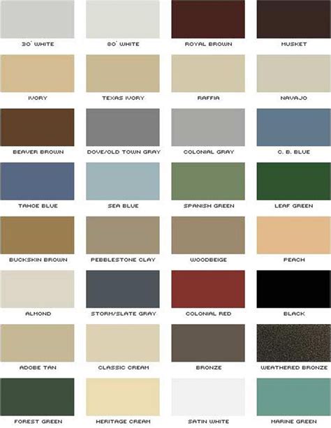 Exterior Paint Colour Chart