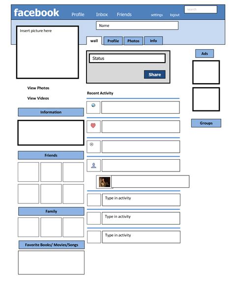 Facebook Blank Profile Template