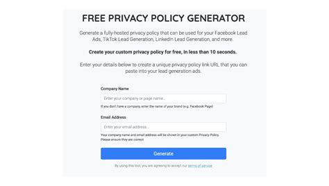 Facebook Privacy Policy Template