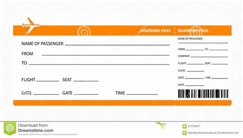 Fake Airline Ticket Template