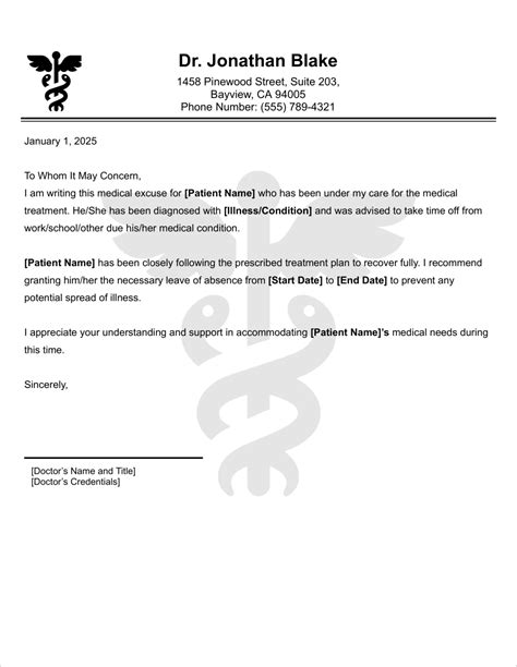 Fake Dr Note Template Free