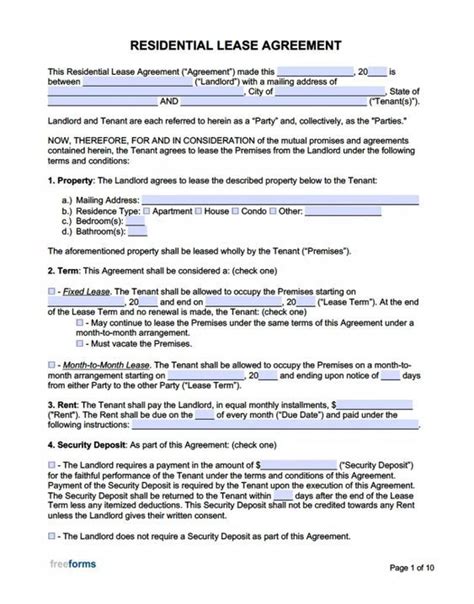Fake Lease Template