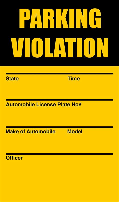 Fake Parking Ticket Printable