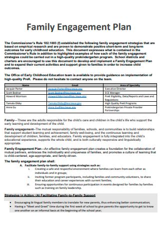 Family Engagement Plan Template