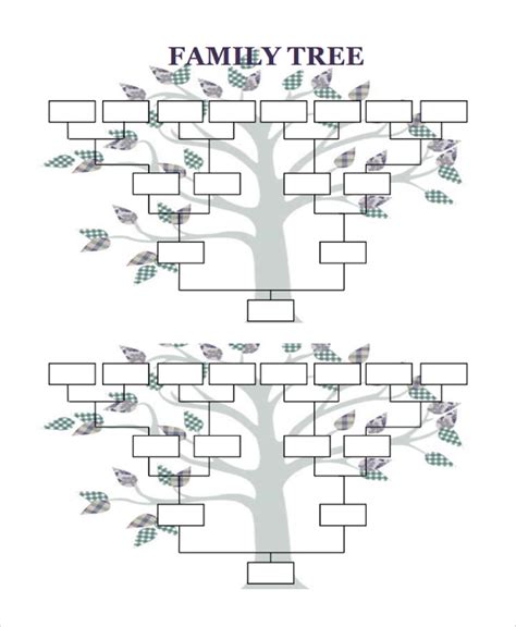 Family Tree Blank Template Printable