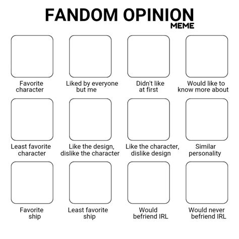Fandom Opinion Template