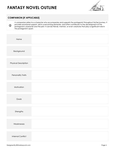 Fantasy Novel Outline Template