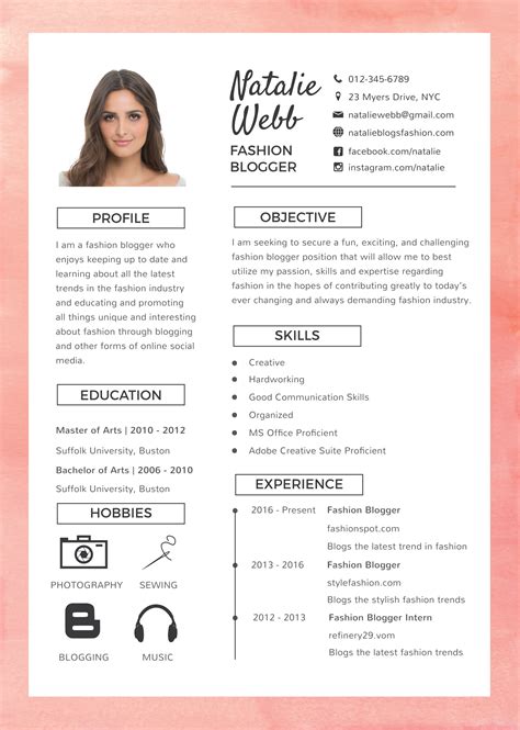 Fashion Designer Cv Template
