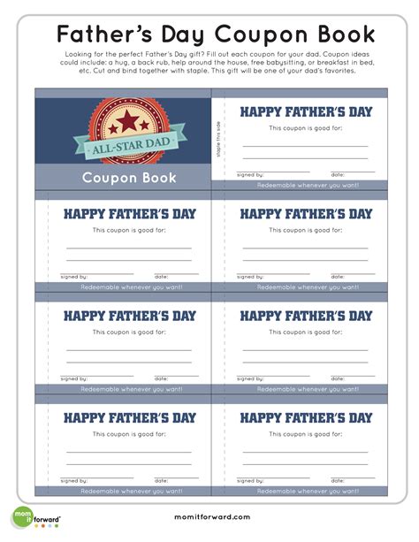 Father's Day Coupons Printable
