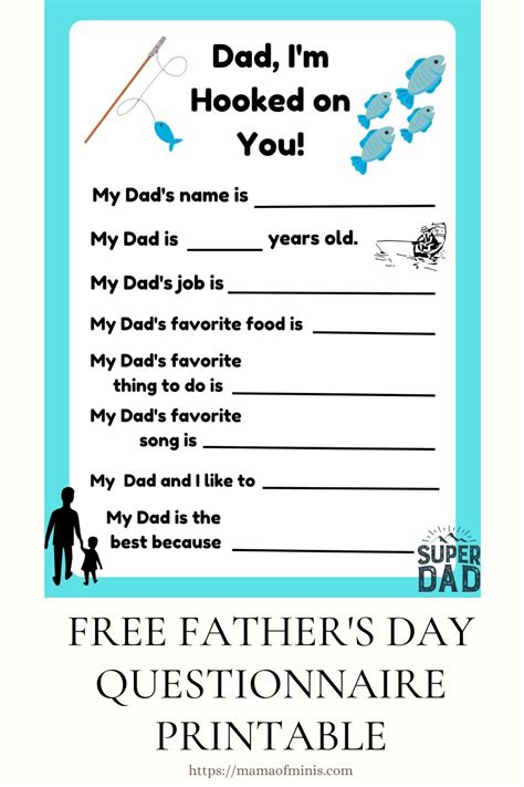 Fathers Day Questionnaire Printable Free