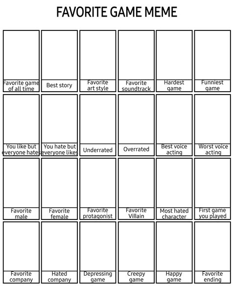 Favorite Games Template