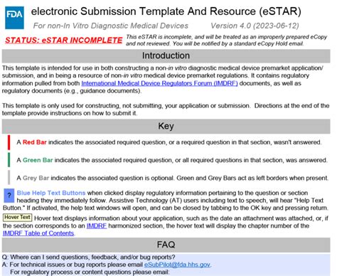 Fda Estar Template
