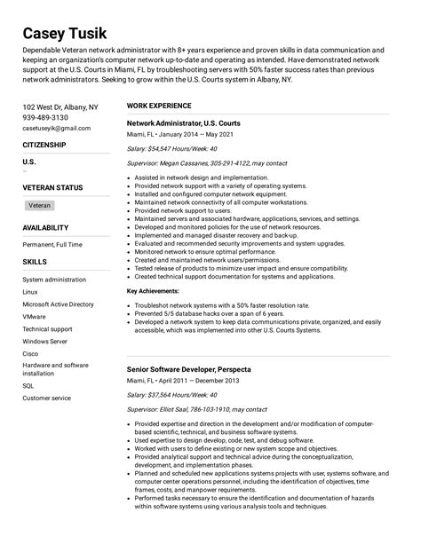 Federal Resume Template