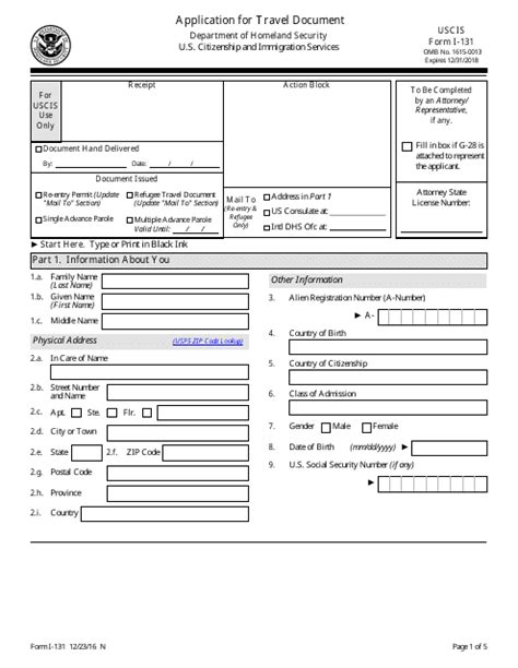 Fee For I-131 Form