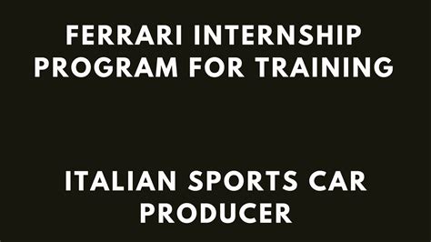 Ferrari Career Opportunities