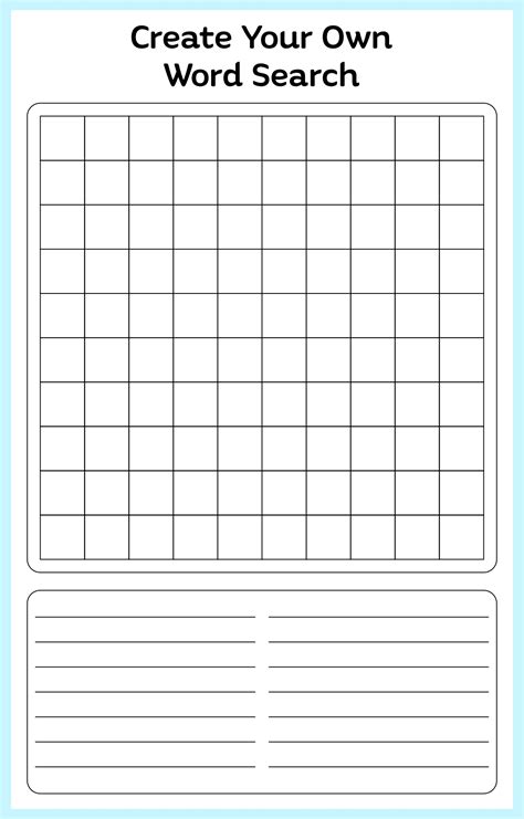 Fill In Blank Blank Word Search Template