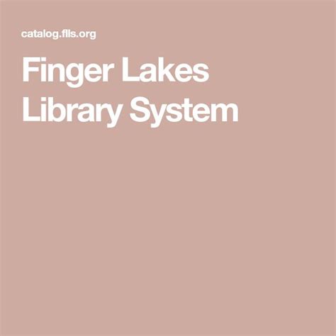 Finger Lakes Library Catalog